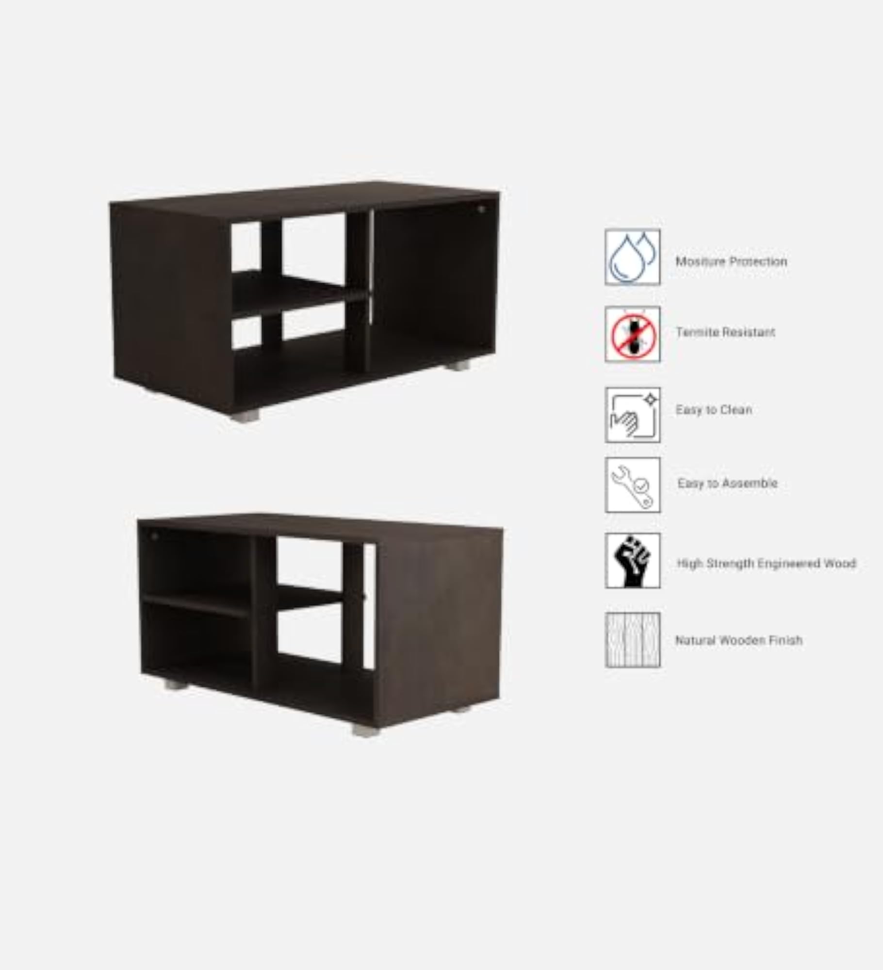 Zenith Dressing Table with Stool, Engineered Wood